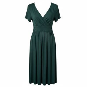 LilBetter Women's Green Faux Wrap Dress Size Large